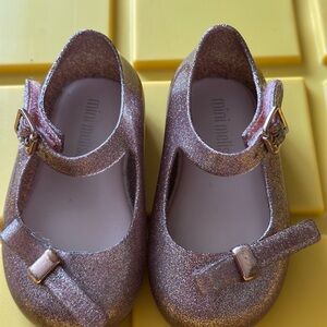 Mini Melissa Sparkly Pink Dress Shoes